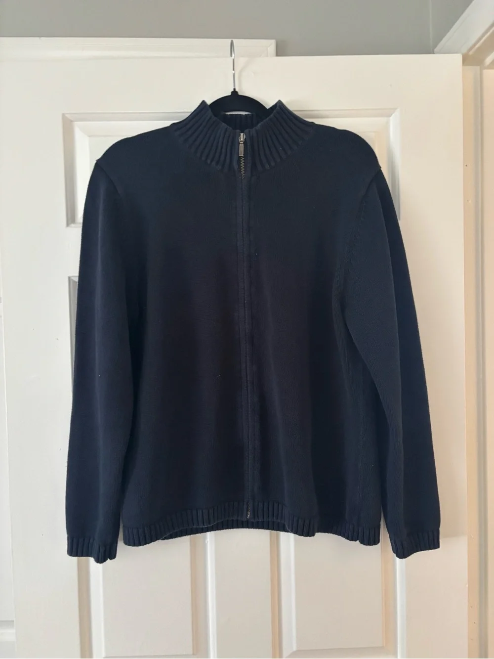 LL Bean Full Zip Up - Mock Neck Sweater - Women’s XL - Classic Preppy - Like New